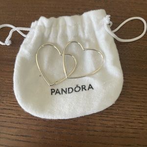 Pandora Large Heart Earrings